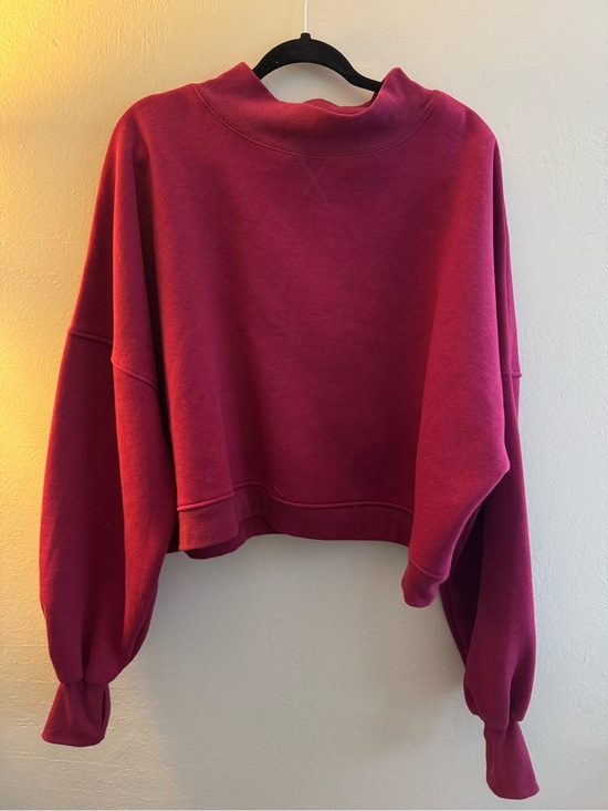Blogilates Tops - Blogilates Women’s Marshmellow Mockneck Sweatshirt - Burgundy